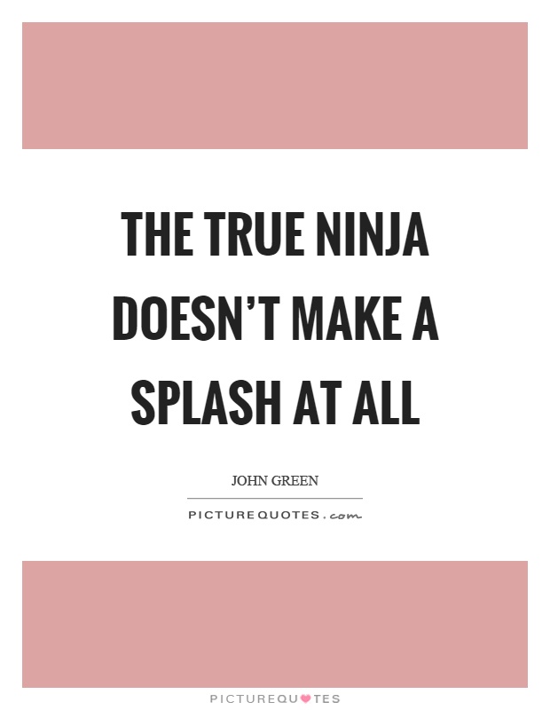 The true ninja doesn't make a splash at all Picture Quote #1