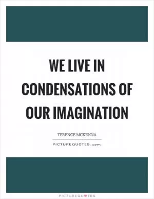 We live in condensations of our imagination Picture Quote #1