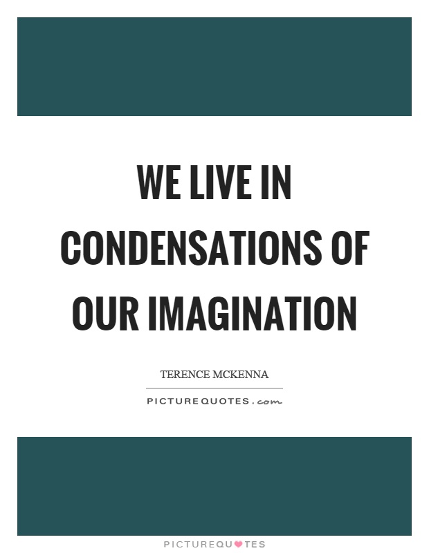 We live in condensations of our imagination Picture Quote #1