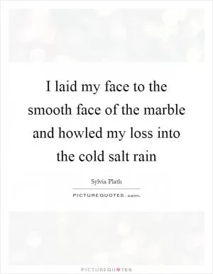 I laid my face to the smooth face of the marble and howled my loss into the cold salt rain Picture Quote #1