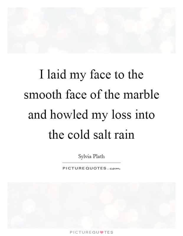 I laid my face to the smooth face of the marble and howled my loss into the cold salt rain Picture Quote #1