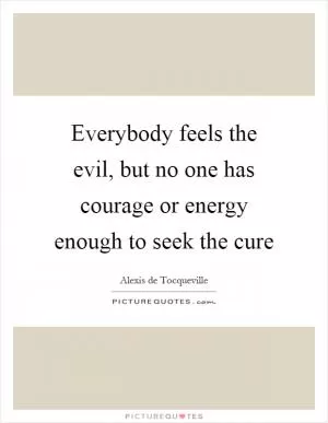 Everybody feels the evil, but no one has courage or energy enough to seek the cure Picture Quote #1