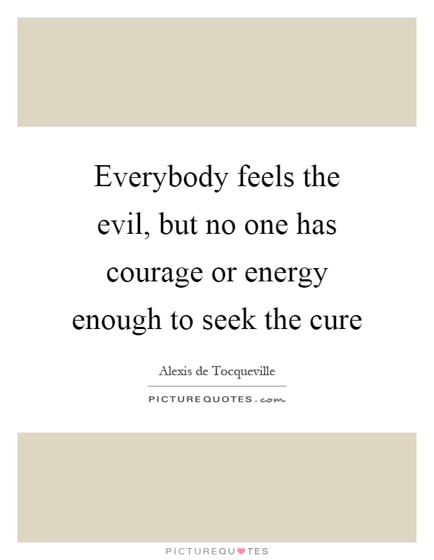Everybody feels the evil, but no one has courage or energy enough to seek the cure Picture Quote #1