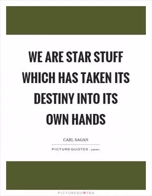 We are star stuff which has taken its destiny into its own hands Picture Quote #1