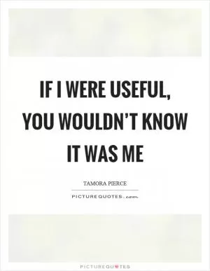 If I were useful, you wouldn’t know it was me Picture Quote #1