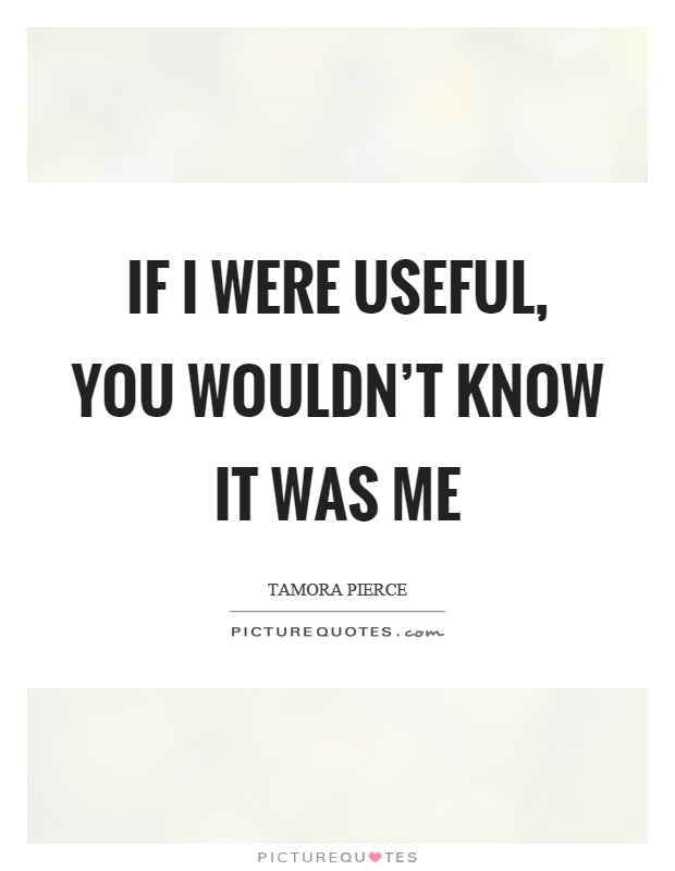 If I were useful, you wouldn't know it was me Picture Quote #1