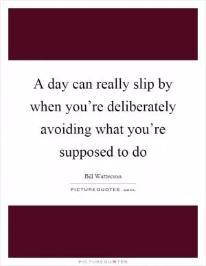 A day can really slip by when you’re deliberately avoiding what you’re supposed to do Picture Quote #1
