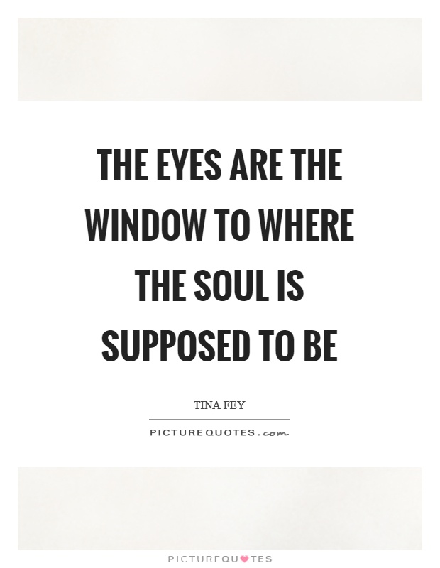 The eyes are the window to where the soul is supposed to be Picture Quote #1