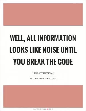 Well, all information looks like noise until you break the code Picture Quote #1