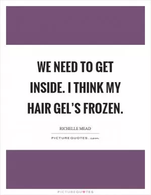 We need to get inside. I think my hair gel’s frozen Picture Quote #1