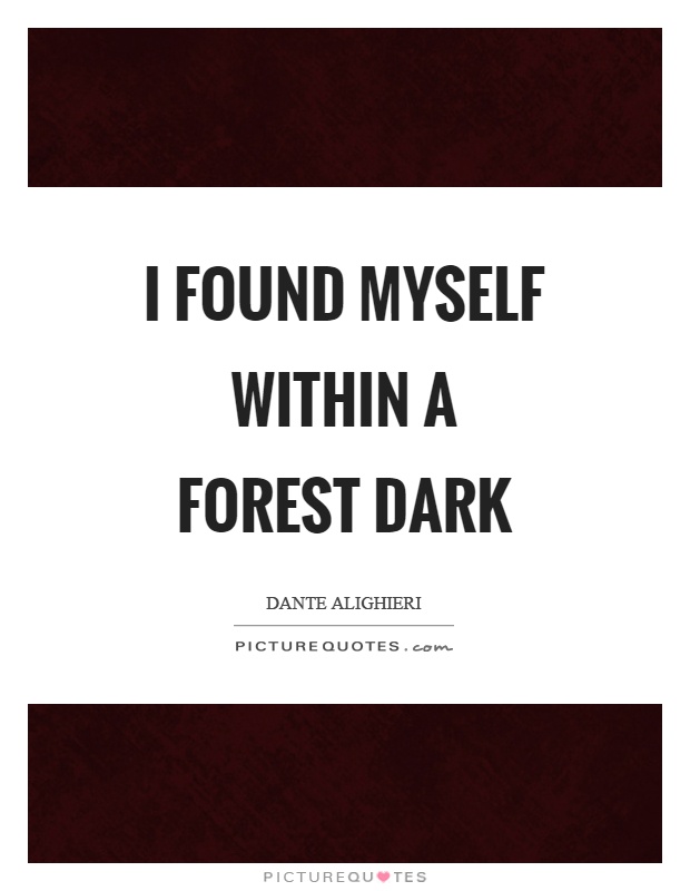 I found myself within a forest dark Picture Quote #1