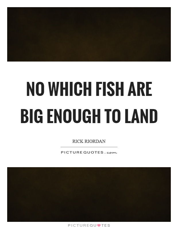 No which fish are big enough to land Picture Quote #1