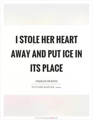 I stole her heart away and put ice in its place Picture Quote #1