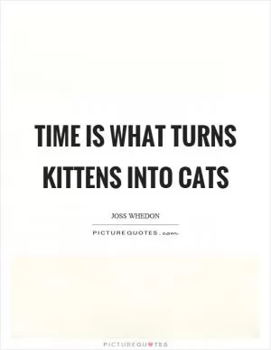 Time is what turns kittens into cats Picture Quote #1