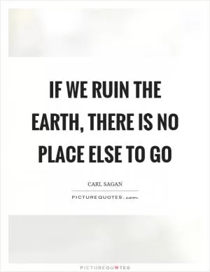 If we ruin the earth, there is no place else to go Picture Quote #1