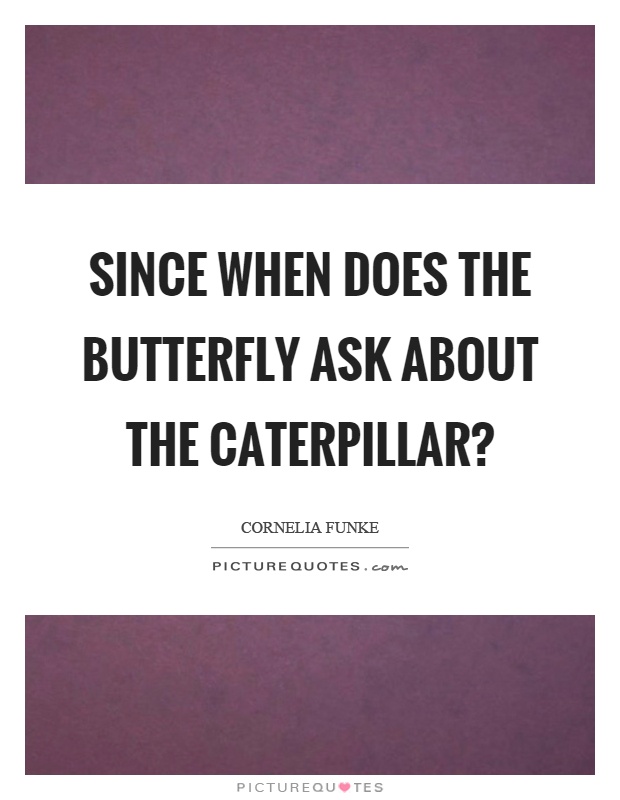 Since when does the butterfly ask about the caterpillar? Picture Quote #1