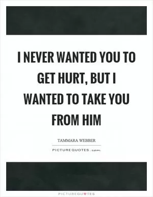 I never wanted you to get hurt, but I wanted to take you from him Picture Quote #1