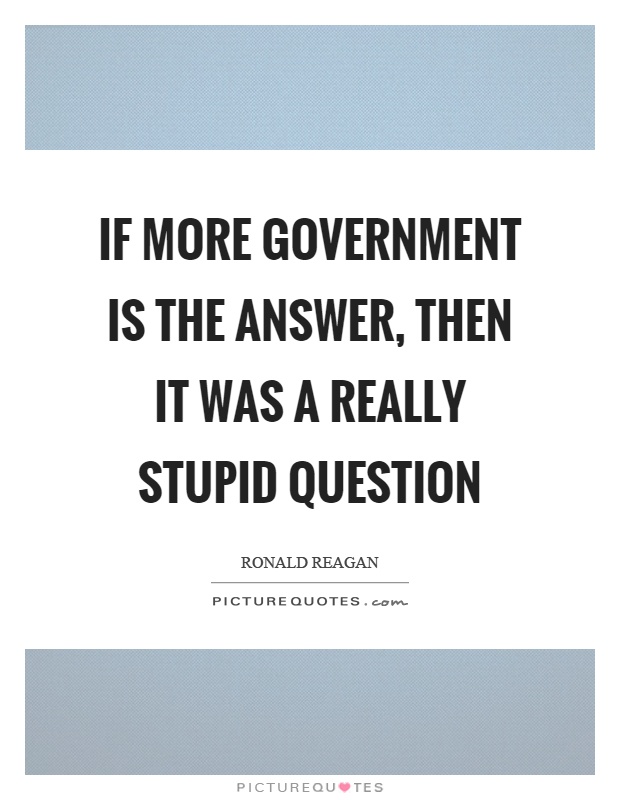 If more government is the answer, then it was a really stupid question Picture Quote #1