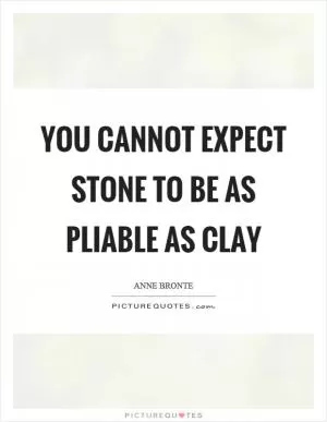 You cannot expect stone to be as pliable as clay Picture Quote #1