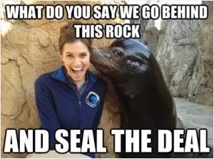 What do you say we go behind this rock and seal the deal Picture Quote #1