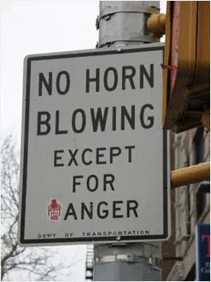 No horn blowing except for anger Picture Quote #1