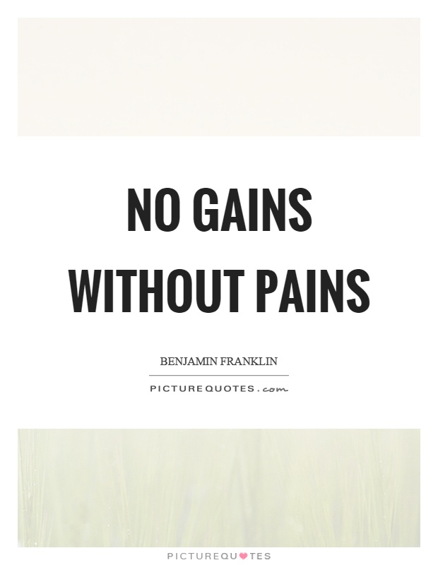 No gains without pains Picture Quote #1
