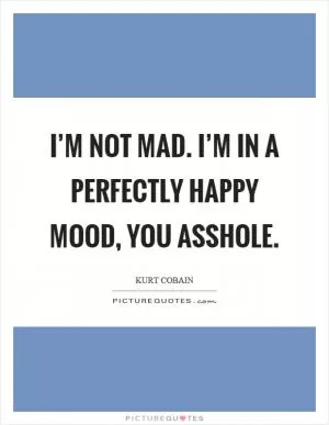 I’m not mad. I’m in a perfectly happy mood, you asshole Picture Quote #1