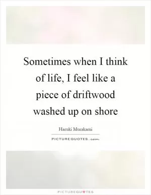 Sometimes when I think of life, I feel like a piece of driftwood washed up on shore Picture Quote #1