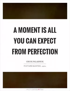 A moment is all you can expect from perfection Picture Quote #1