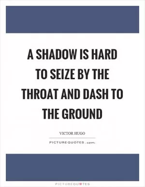 A shadow is hard to seize by the throat and dash to the ground Picture Quote #1