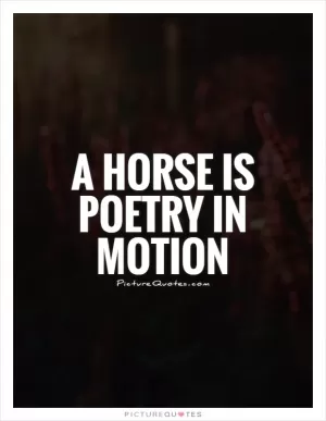 A horse is poetry in motion Picture Quote #1