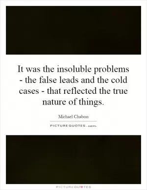 It was the insoluble problems - the false leads and the cold cases - that reflected the true nature of things Picture Quote #1