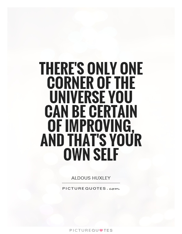 There's only one corner of the universe you can be certain of improving, and that's your own self Picture Quote #1