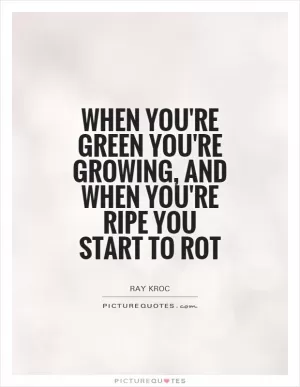 When you're green you're growing, and when you're ripe you start to rot Picture Quote #1