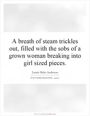A breath of steam trickles out, filled with the sobs of a grown woman breaking into girl sized pieces Picture Quote #1