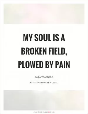 My soul is a broken field, plowed by pain Picture Quote #1