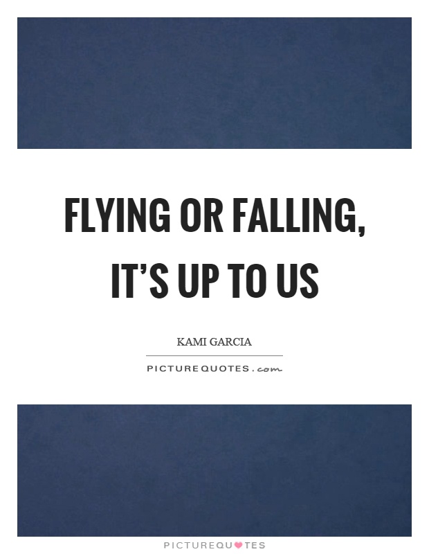 Flying or falling, it's up to us Picture Quote #1