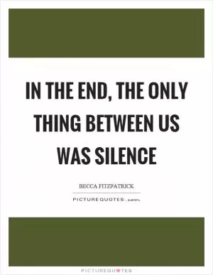 In the end, the only thing between us was silence Picture Quote #1