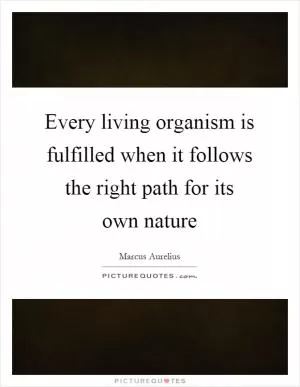 Every living organism is fulfilled when it follows the right path for its own nature Picture Quote #1