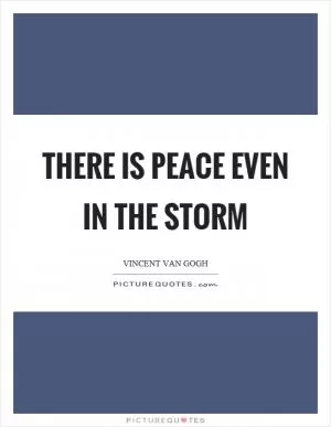 There is peace even in the storm Picture Quote #1