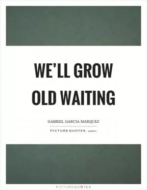 We’ll grow old waiting Picture Quote #1