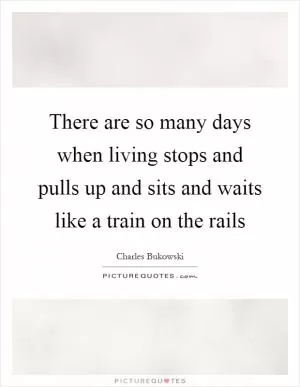 There are so many days when living stops and pulls up and sits and waits like a train on the rails Picture Quote #1