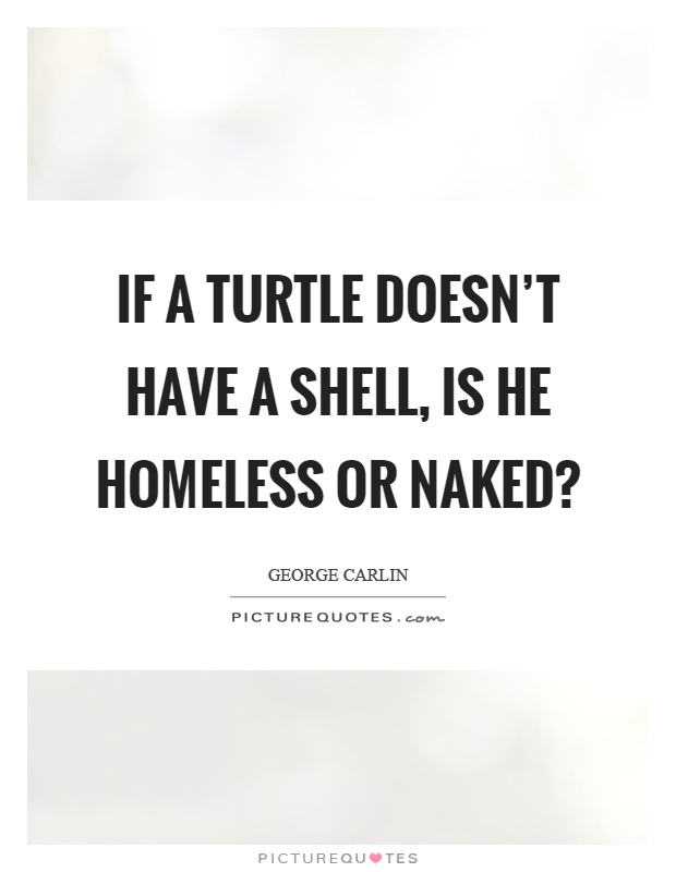 If a turtle doesn't have a shell, is he homeless or naked? Picture Quote #1