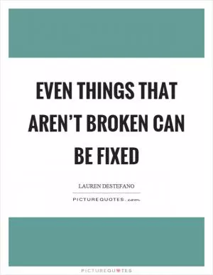 Even things that aren’t broken can be fixed Picture Quote #1