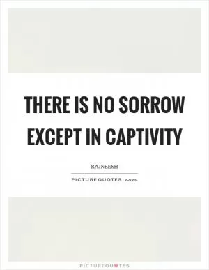 There is no sorrow except in captivity Picture Quote #1
