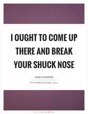 I ought to come up there and break your shuck nose Picture Quote #1