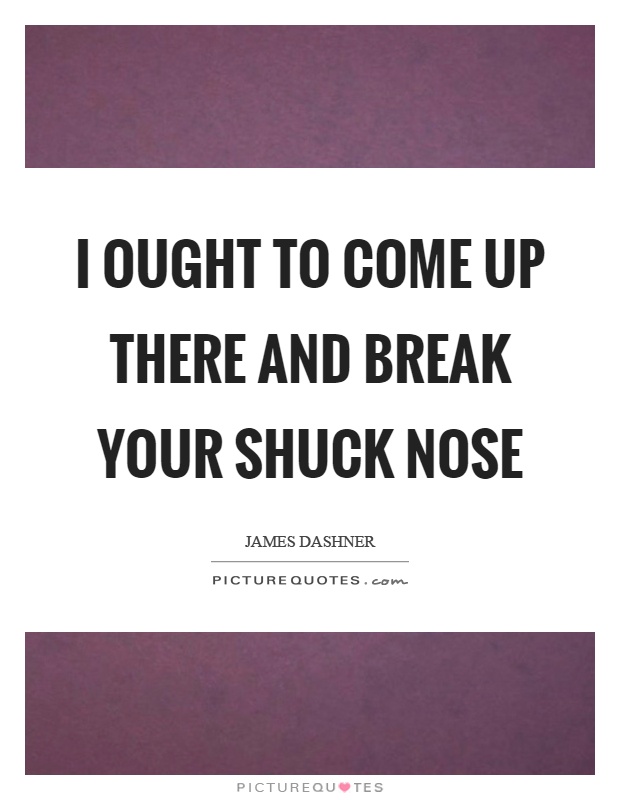 I ought to come up there and break your shuck nose Picture Quote #1