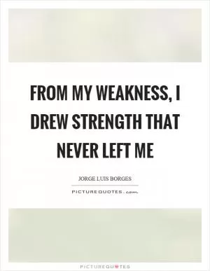 From my weakness, I drew strength that never left me Picture Quote #1