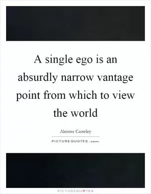A single ego is an absurdly narrow vantage point from which to view the world Picture Quote #1