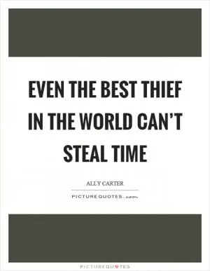 Even the best thief in the world can’t steal time Picture Quote #1